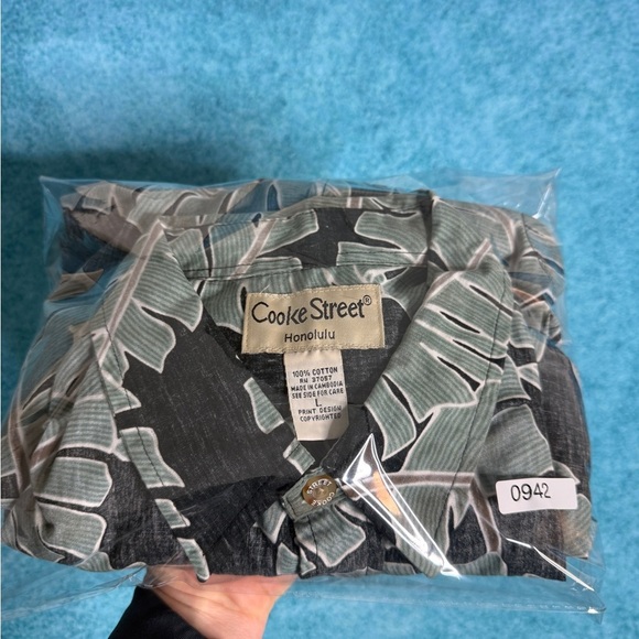 Vintage Cooke Street Shirt Mens Size L Floral Reverse Print Hawaiian Beach - Picture 16 of 16